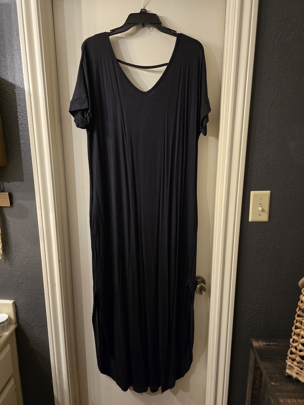 Black Maxi Dress with V-Neck